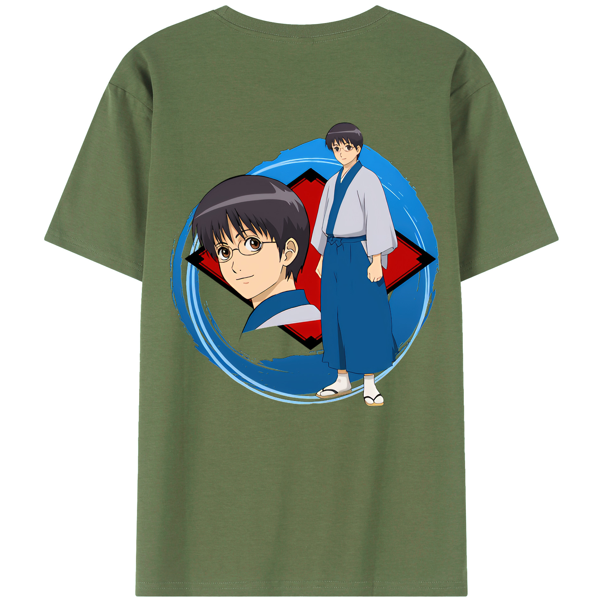 （画像用） ぎんたま 坂田銀時（さかたぎんとき） 神楽 志村新八（しむら しんぱち） GINTAMA Sakata Gintoki Kagura Shimura Shinpachi 綿100％ メンズ半袖Tシャツ（バックプリント） 通気性